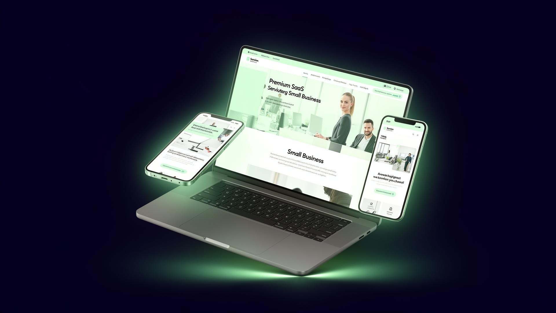Example custom website draft on desktop and mobile